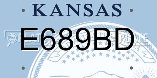 E689BD Kansas License Plate