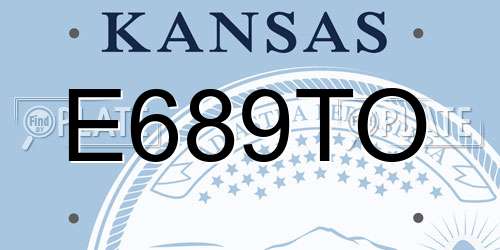E689TO Kansas License Plate