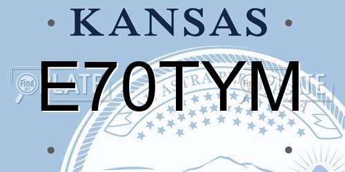 E70TYM Kansas License Plate