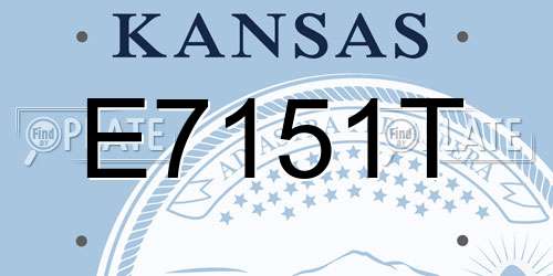 E7151T Kansas License Plate