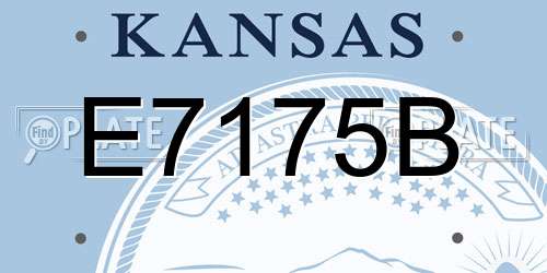 E7175B Kansas License Plate