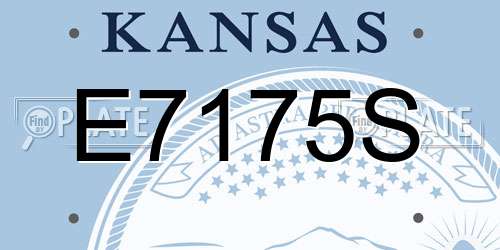 E7175S Kansas License Plate