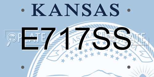E717SS Kansas License Plate