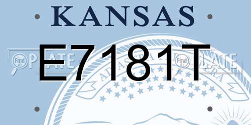E7181T Kansas License Plate