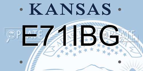 E71IBG Kansas License Plate