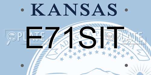 E71SIT Kansas License Plate