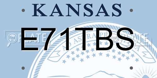 E71TBS Kansas License Plate