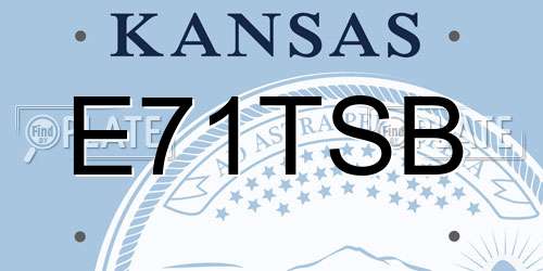 E71TSB Kansas License Plate
