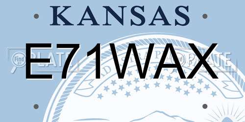 E71WAX Kansas License Plate