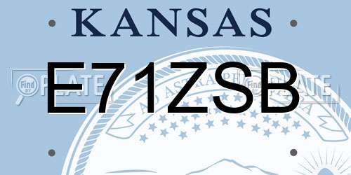 E71ZSB Kansas License Plate