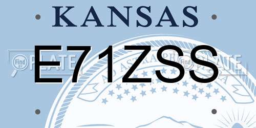 E71ZSS Kansas License Plate
