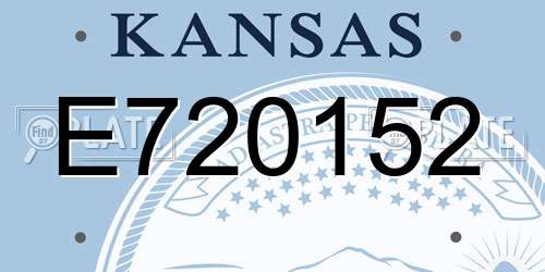 E720152 Kansas License Plate