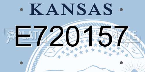 E720157 Kansas License Plate