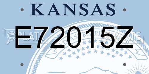 E72015Z Kansas License Plate