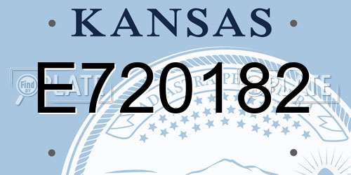 E720182 Kansas License Plate