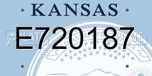 E720187 Kansas License Plate