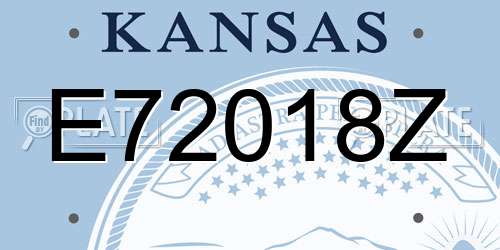 E72018Z Kansas License Plate