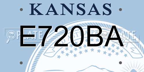 E720BA Kansas License Plate