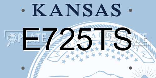 E725TS Kansas License Plate