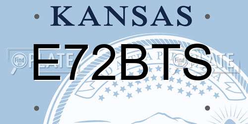 E72BTS Kansas License Plate