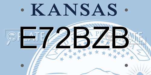 E72BZB Kansas License Plate
