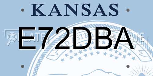 E72DBA Kansas License Plate