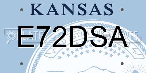 E72DSA Kansas License Plate