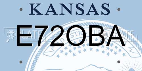 E72OBA Kansas License Plate