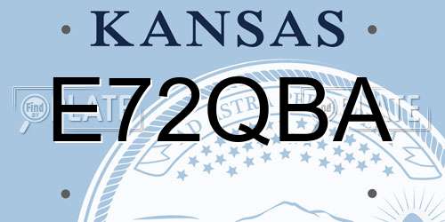 E72QBA Kansas License Plate