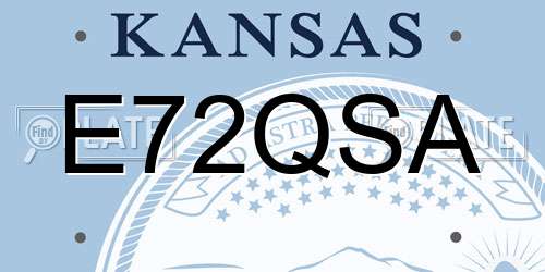 E72QSA Kansas License Plate