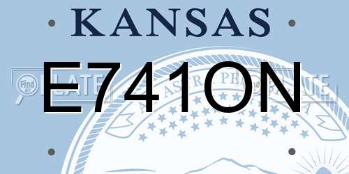 E741ON Kansas License Plate