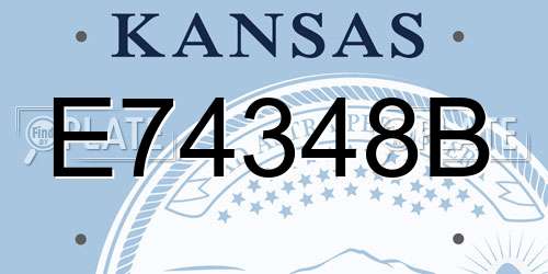 E74348B Kansas License Plate