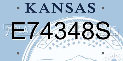 E74348S Kansas License Plate