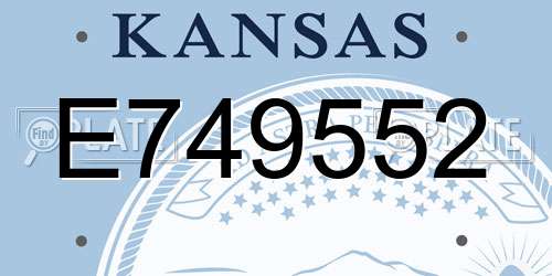 E749552 Kansas License Plate