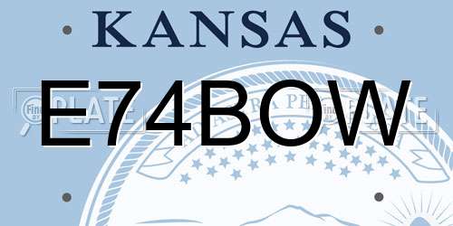 E74BOW Kansas License Plate