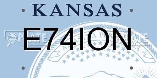 E74ION Kansas License Plate