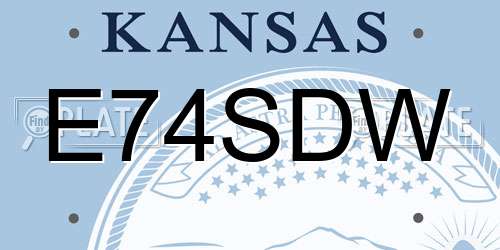 E74SDW Kansas License Plate
