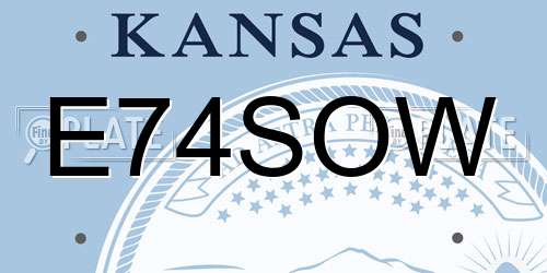 E74SOW Kansas License Plate