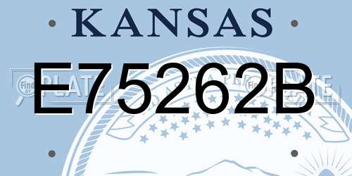 E75262B Kansas License Plate