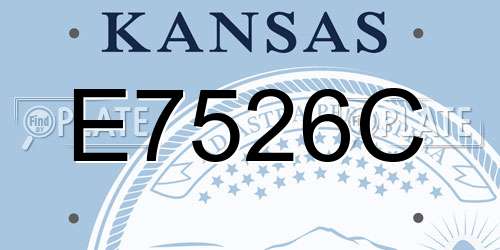 E7526C Kansas License Plate