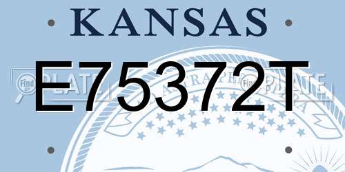 E75372T Kansas License Plate