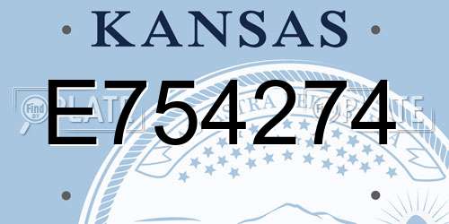 E754274 Kansas License Plate