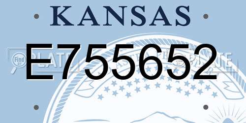 E755652 Kansas License Plate
