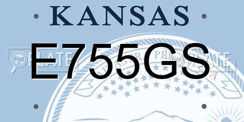 E755GS Kansas License Plate