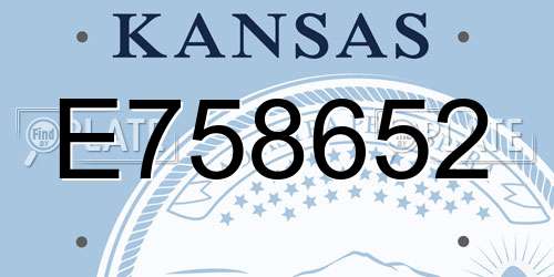 E758652 Kansas License Plate