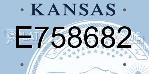 E758682 Kansas License Plate