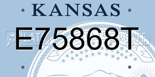 E75868T Kansas License Plate
