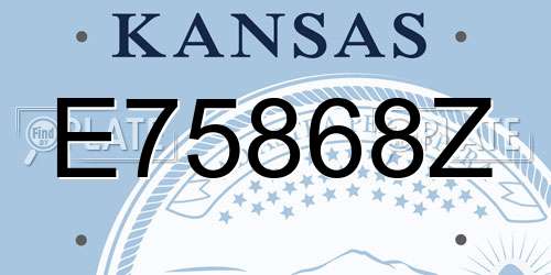 E75868Z Kansas License Plate