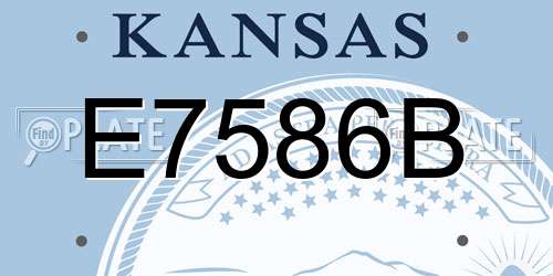 E7586B Kansas License Plate