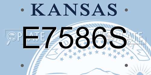E7586S Kansas License Plate